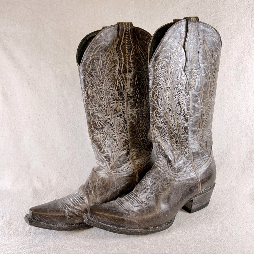 Cavender’s Women’s 8.5 Brown Leather Cowboy Boots - Picture 2 of 16
